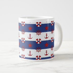 Nautisk Stars och stripes Mönster Jumbo Mugg