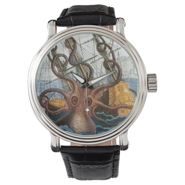 Nautisk | Steampunk Kraken Octopus Giant Squid Armbandsur (Framsida)