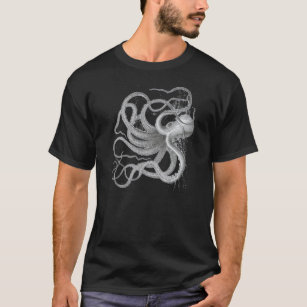 Nautisk steampunk octopus Vintage kraken teckning T-shirt