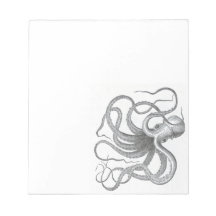 Nautisk steampunk oktopus Vintage bok teckning