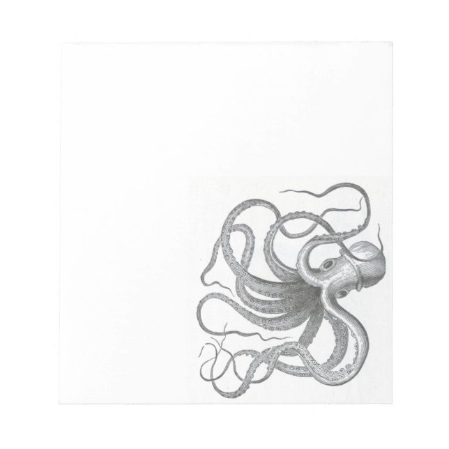Nautisk steampunk oktopus Vintage bok teckning Anteckningsblock (Framsida)