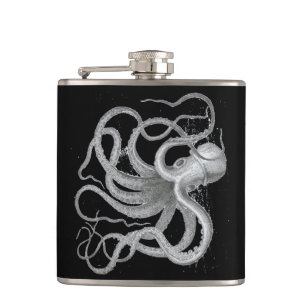 Nautisk steampunkbläckfiskvintage kraken fickplunta