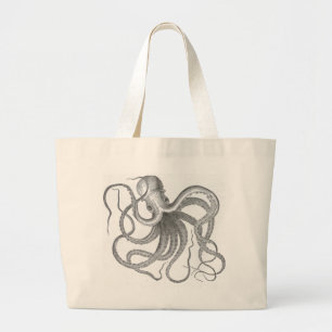 Nautisk steampunkbläckfiskvintage kraken jumbo tygkasse