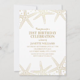 Nautisk stjärnfiskstrupe Vuxen 21:a födelsedagen P Inbjudningar