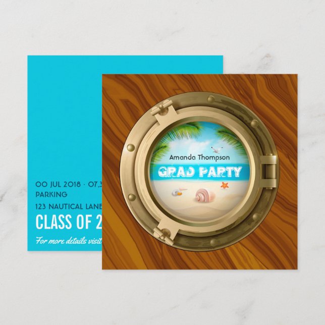 Nautisk Studentfest Inbjudningar (Fram/baksida)