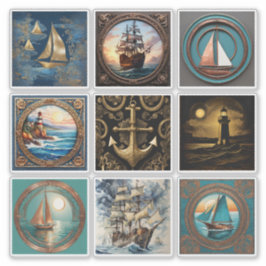 Nautisk taggsamling klistermärken