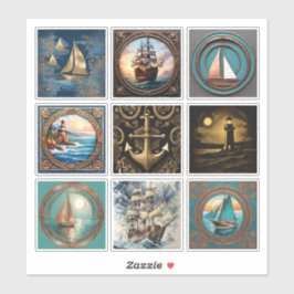 Nautisk taggsamling klistermärken