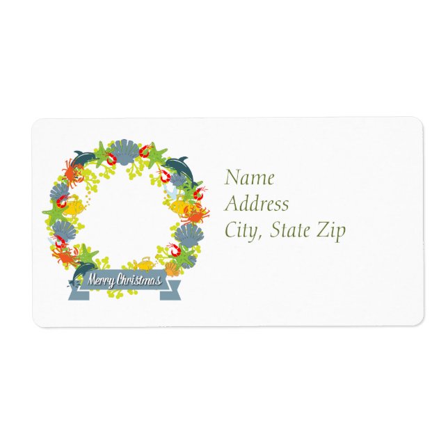 Nautisk tema Returadress för krans efter jul Fraktsedel (Framsidan)