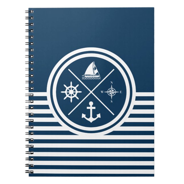 Nautisk tematisk design anteckningsbok (Framsidan)