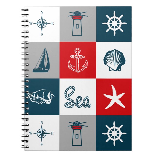 Nautisk tematisk design anteckningsbok (Framsidan)