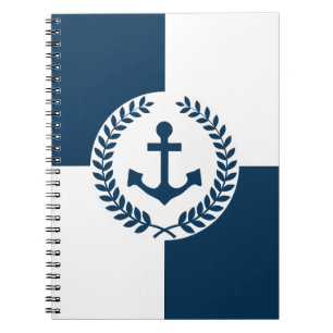 Nautisk tematisk design anteckningsbok med spiral