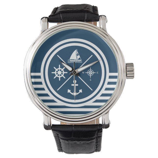 Nautisk tematisk design armbandsur (Framsida)