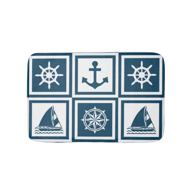 Nautisk tematisk design badrumsmatta (Framsidan)