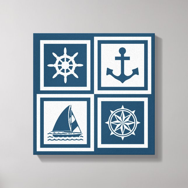 Nautisk tematisk design canvastryck (Framsida)
