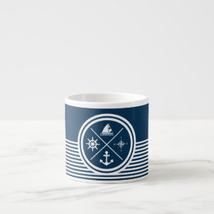 Nautisk tematisk design espressomugg