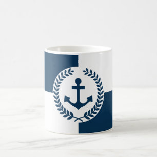 Nautisk tematisk design kaffemugg