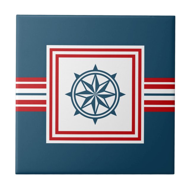 Nautisk tematisk design kakelplatta (Framsidan)