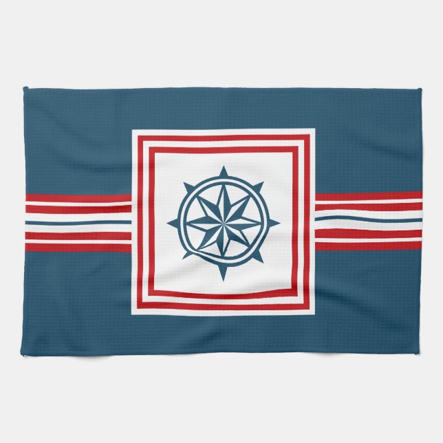 Nautisk tematisk design kökshandduk (Horisontell)