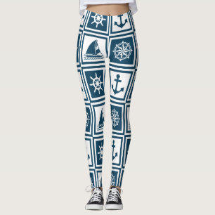 Nautisk tematisk design leggings