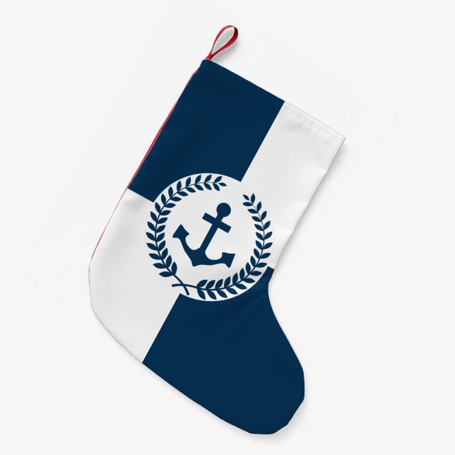 Nautisk tematisk design liten julstrumpa (Framsidan (Hängande))
