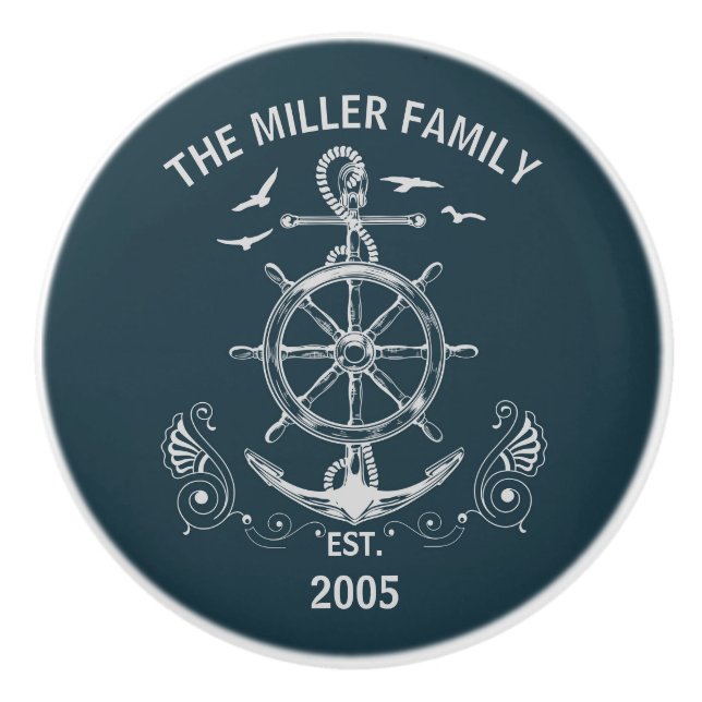 Nautisk tematisk design med havsmiljö knopp (Framsidan)