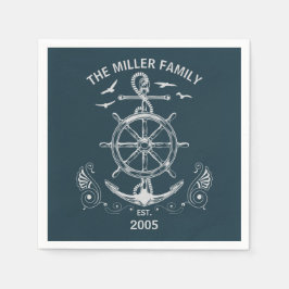 Nautisk tematisk design med havsmiljö pappersservett