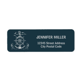 Nautisk tematisk design med havsmiljö returadress etikett