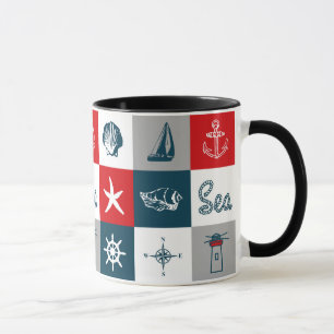 Nautisk tematisk design mugg