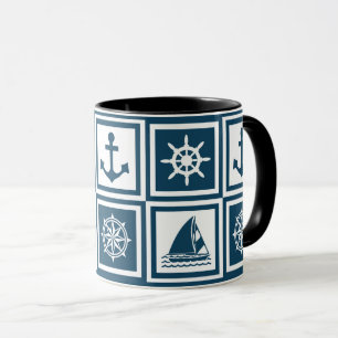 Nautisk tematisk design mugg