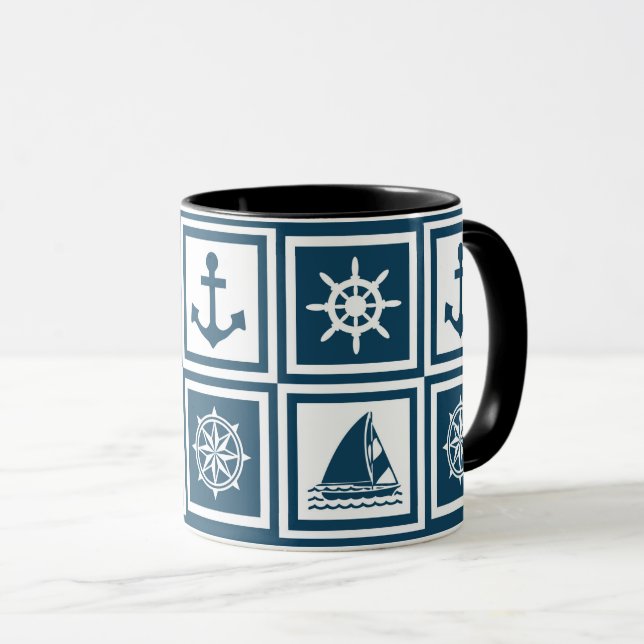 Nautisk tematisk design mugg (Framsida höger)