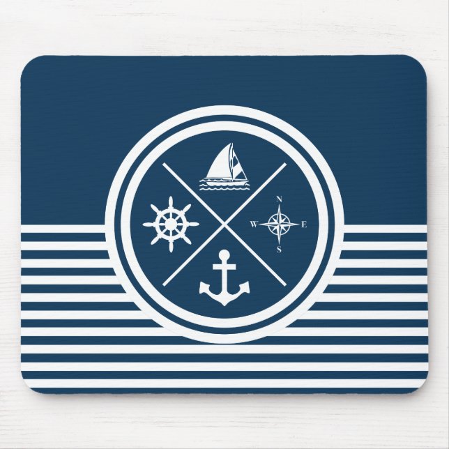 Nautisk tematisk design musmatta (Framsidan)