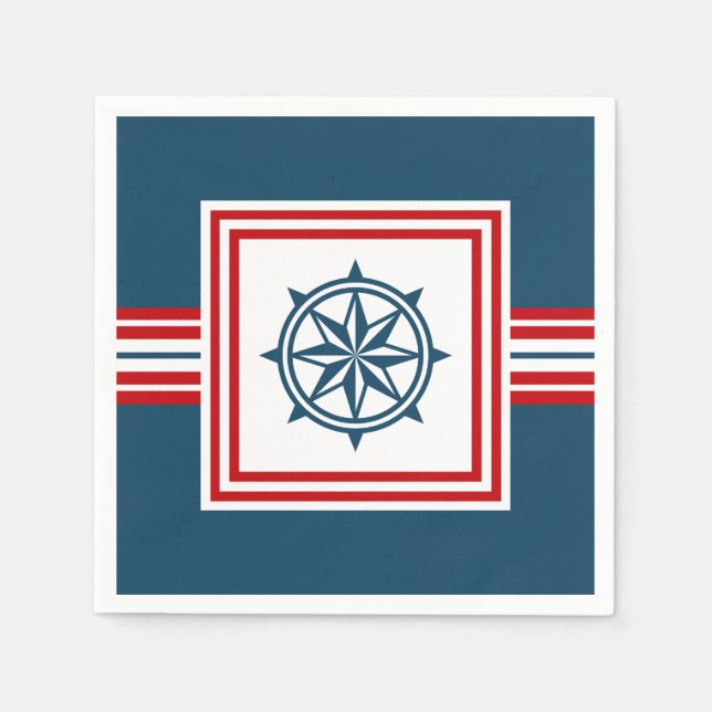 Nautisk tematisk design pappersservett (Framsidan)
