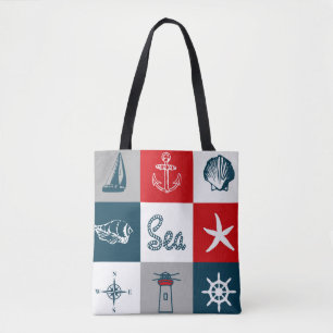 Nautisk tematisk design tygkasse