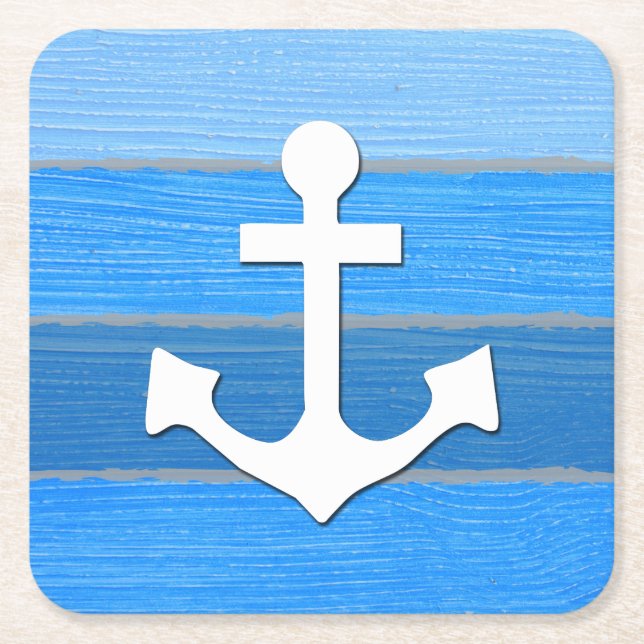 Nautisk tematisk design underlägg papper kvadrat (Framsidan)