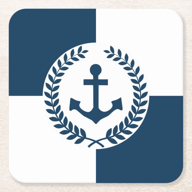 Nautisk tematisk design underlägg papper kvadrat (Framsidan)