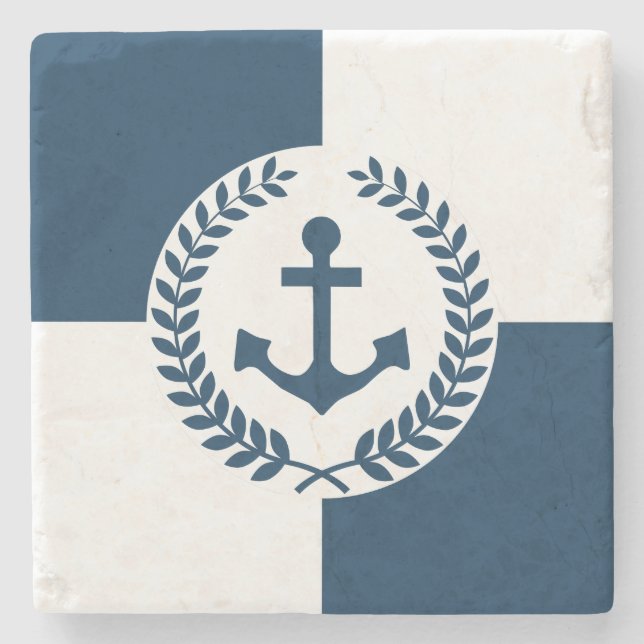 Nautisk tematisk design underlägg sten (Framsidan)