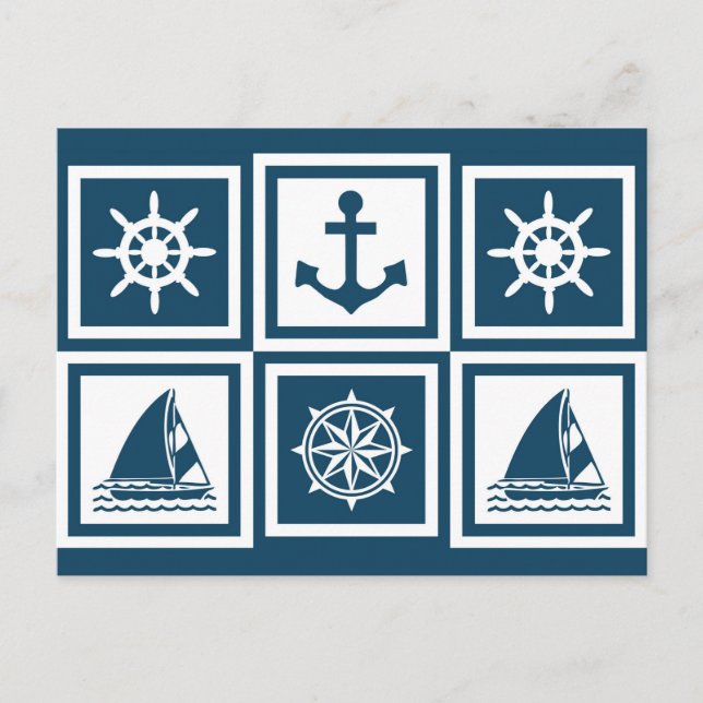 Nautisk tematisk design vykort (Framsida)