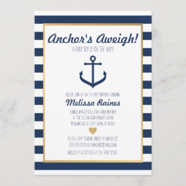 Nautisk tematisk inbjudan till babysknappen - anka