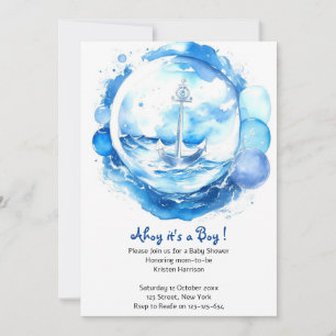Nautisk terminologi ej täckt: Boy Baby Shower Inbjudningar