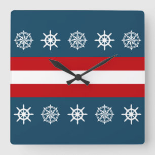 Nautisk themed design fyrkantig klocka