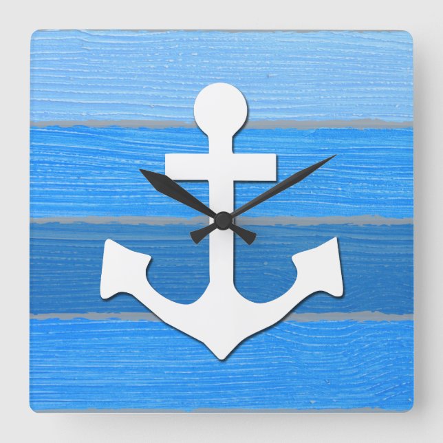 Nautisk themed design fyrkantig klocka (Framsida)