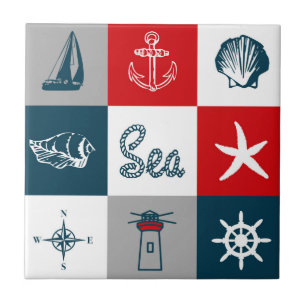Nautisk themed design kakelplatta