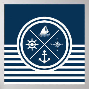 Nautisk themed design poster