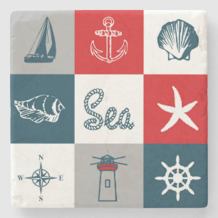 Nautisk themed design underlägg sten