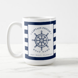 Nautisk Themed segelbåtkapten Kaffemugg