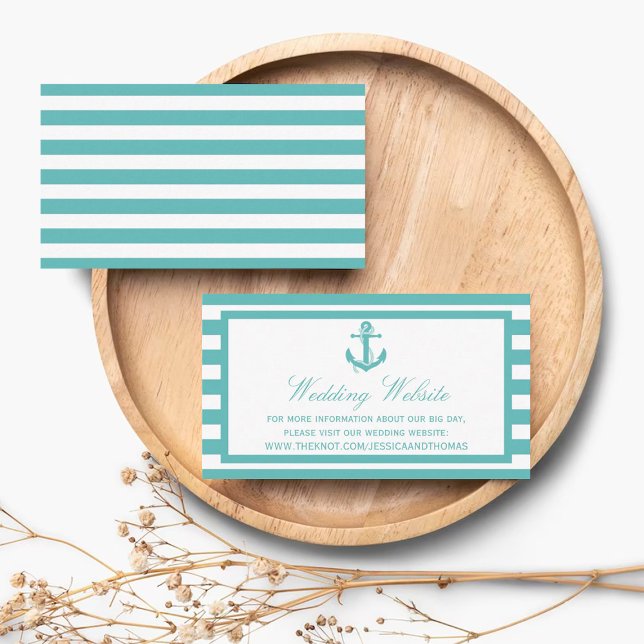 Nautisk turkos Rand Anchor Bröllop webbplats Tilläggskort (Skapare uppladdad)