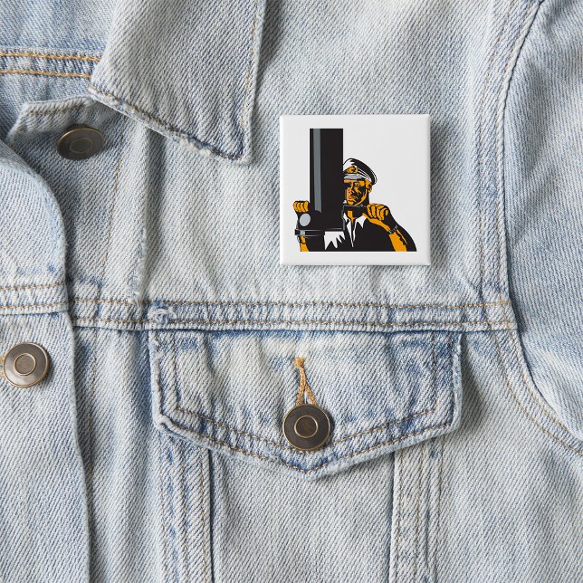 Nautisk ubåt-kapten som använder Periscope Knapp (Skapare uppladdad)