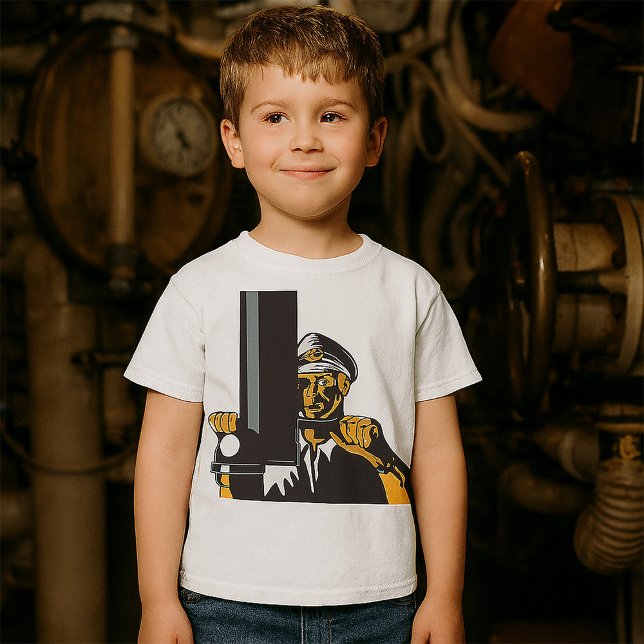 Nautisk ubåt-kapten som använder Periscope T Shirt (Skapare uppladdad)