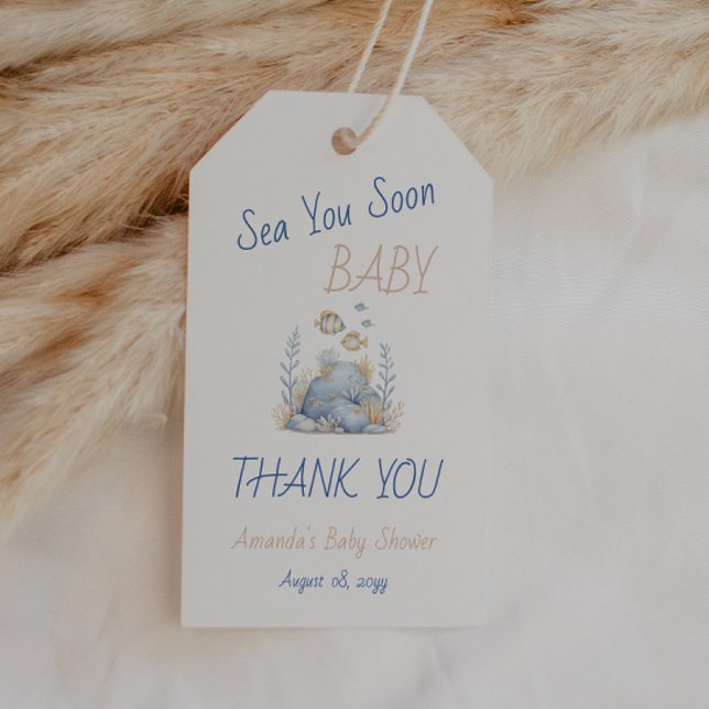 Nautisk Under Havet Du Snart Baby Shower Presentetikett (Skapare uppladdad)
