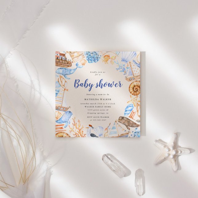 Nautisk under Sea Baby Shower-inbjudan Inbjudningar (Skapare uppladdad)